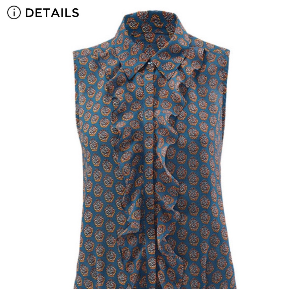 Cabi Blue and Orange Patterned Blouse - Picture 13 of 16